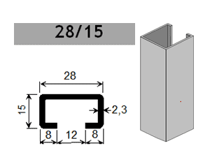 Montageschiene System 28/15 ungelocht 600cm