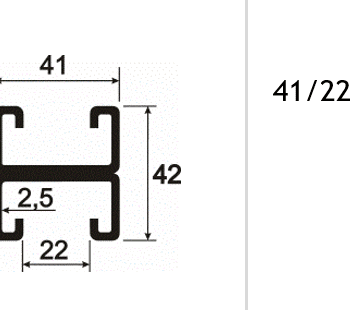 Montageschiene doppelt System 41/22D ungelocht 600cm