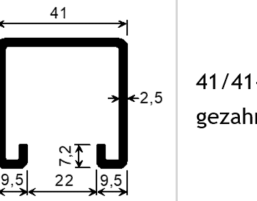 Montageschiene System 41/41-Z gezahnt ungelocht 600cm
