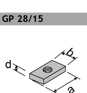 Hammerkopf Gewindeplatte GP 28/15 Typ zn oder A4