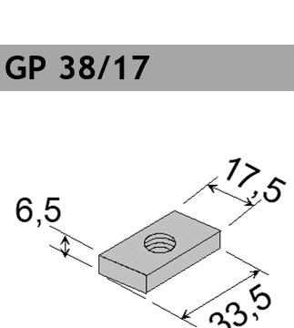 Hammerkopf Gewindeplatte GP 38/17 Typ zn oder A4