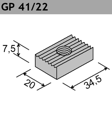 Gewindeplatte mit Verzahnung GP 41/22 Typ zn oder A4