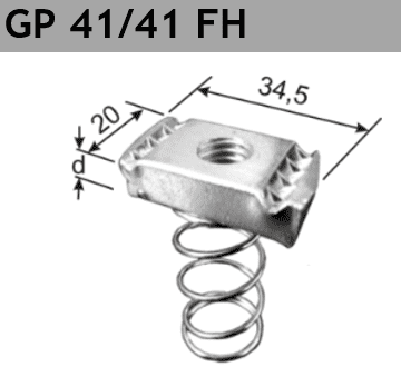 Gewindeplatte mit Verzahnung und Feder GP 41/41 FH Typ zn