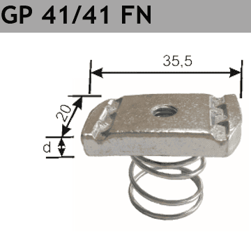 Gewindeplatte mit Verzahnung und Feder GP 41/41 FN Typ zn