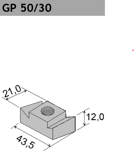 Hakenkopf Gewindeplatte GP 50/30 Typ zn oder A4