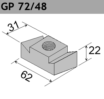 Hakenkopf Gewindeplatte GP 72/48 Typ zn oder A4