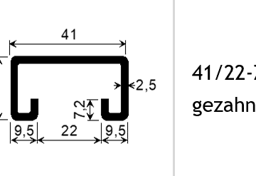 Montageschiene System 41/22-Z gezahnt ungelocht 600cm
