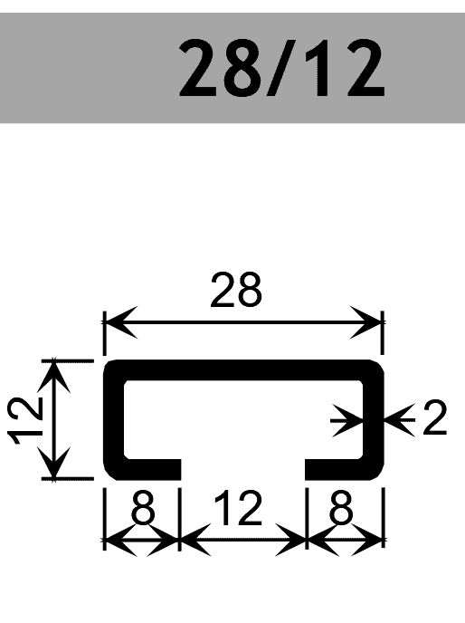 Montageschiene System 28/12 ungelocht 600cm