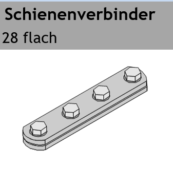 Schienenverbinder für Typ 28 flach