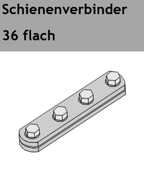 Schienenverbinder für Typ 36 flach