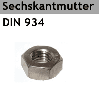 Sechskantmutter DIN 934 Typ zn 100 Stk.