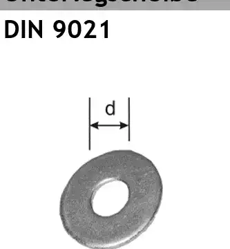 Unterlegscheiben DIN 9021 Typ zn 100 Stk.