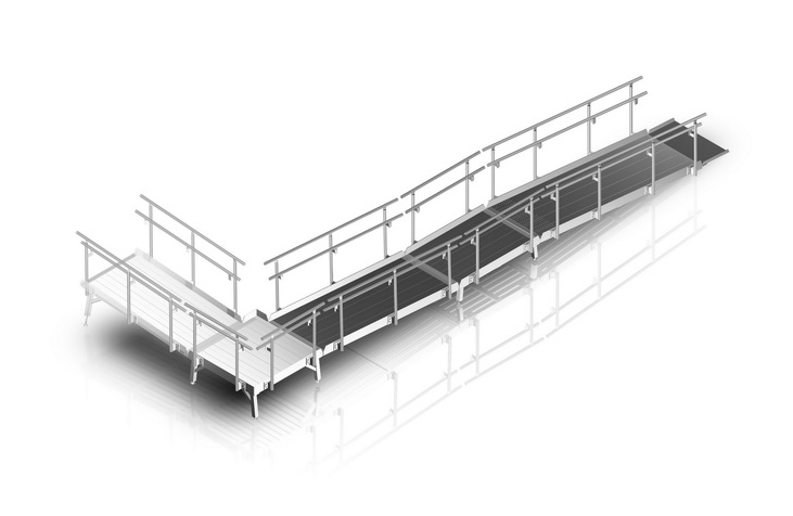RLS Aluminium-Rampensystem mit rutschhemmender Oberfläche